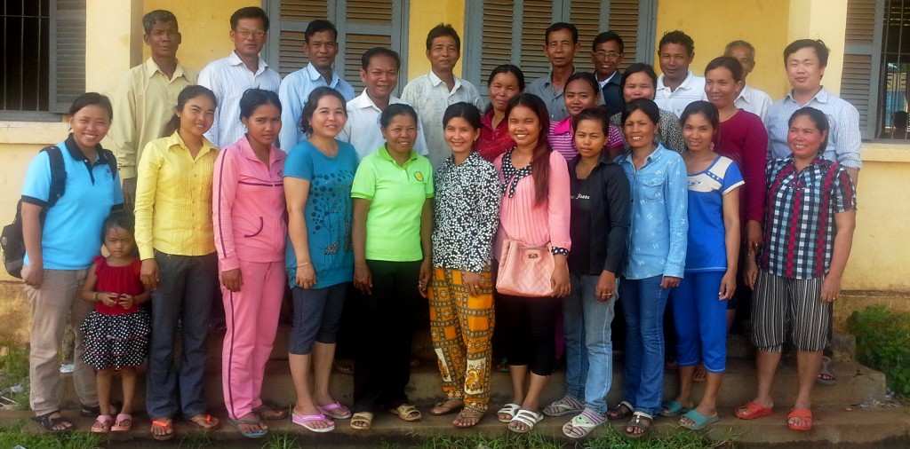 A Village Health Support Group after mental health training by TPO Cambodia - our trainers are to the left and the right.